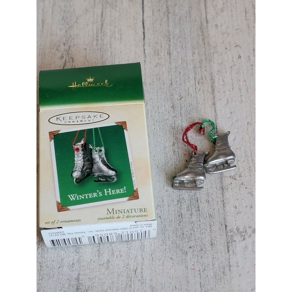Hallmark Winter's here! ice skates‎ miniature ornament Xmas